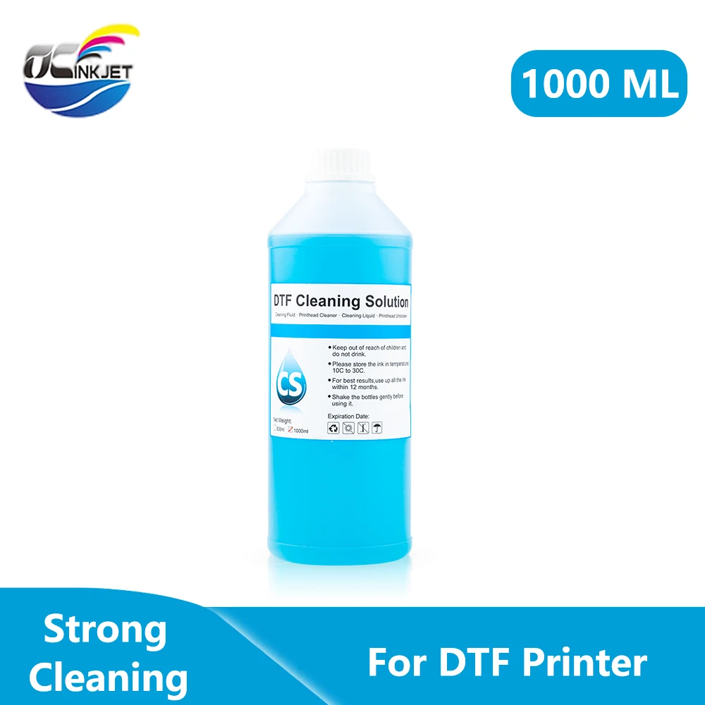 

DTF Cleaning Liquid Strong 1000ml For Epson DTF Printhead For Epson R2400 L1800 R1390 Textile Printers