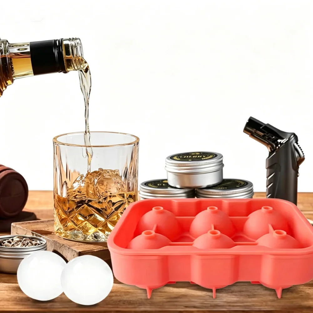 6/4 round ice grid silicone square mold, ice grid mold with lid, suitable for kitchen bar, homemade frozen drinks