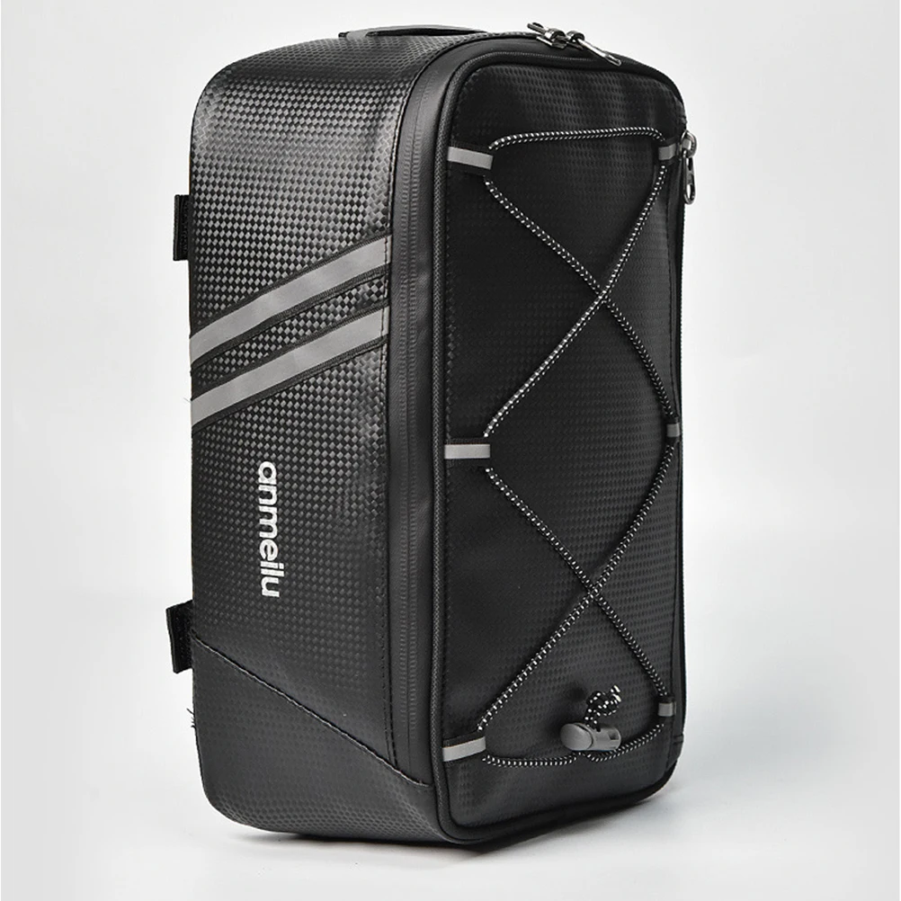 

Waterproof Bicycle Back Seat Bag Large Capacity Durable Saddle Pannier Reflective Strip Cycling Mountain Bike Storage Solution