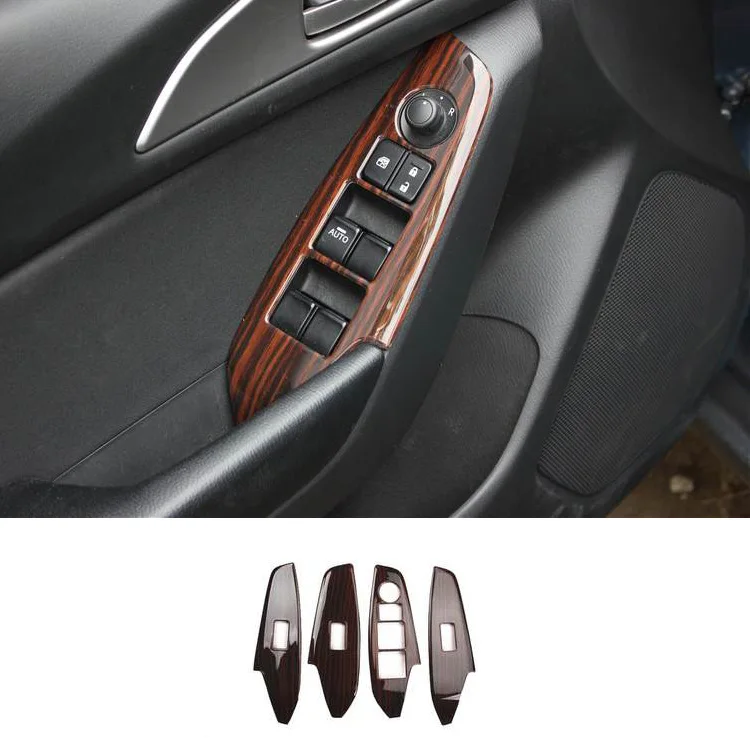 For Mazda 3 Axela Hatchback/Sedan BM 2017 2018 Plastic Material Wood Grain Car Interior Decoration Cover Trim Car Accessories