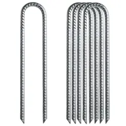 12 Inch U Shaped Tent Pegs Metal Heavy Duty Thick Garden Stakes Galvanised Steel Fits Football Goal Post Trampolines Accessories