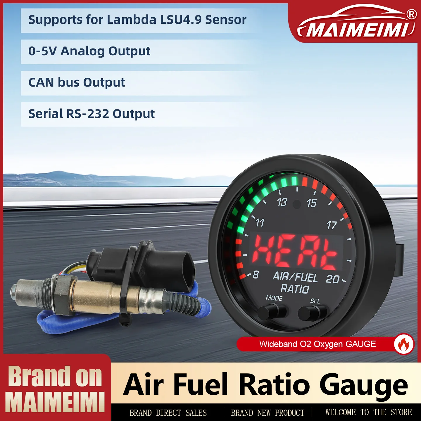 Car X-Series 30-0300 Wideband O2 Oxygen Air Fuel Ratio Gauge Kit LSU 4.9 AFR With Sensor Controller Gauge Air/Fuel Ratio Gauge