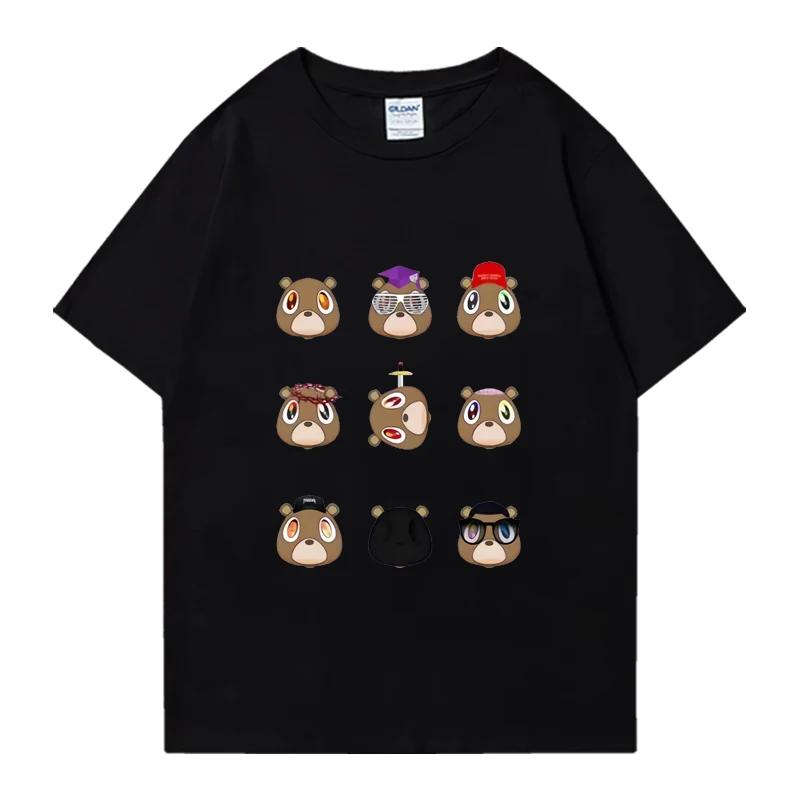 

Rapper Kanye West Hip hop music Graduation Bear Graphics T shirt 2024 Men Women funny Loose short sleeve t-shirts Unisex Tops