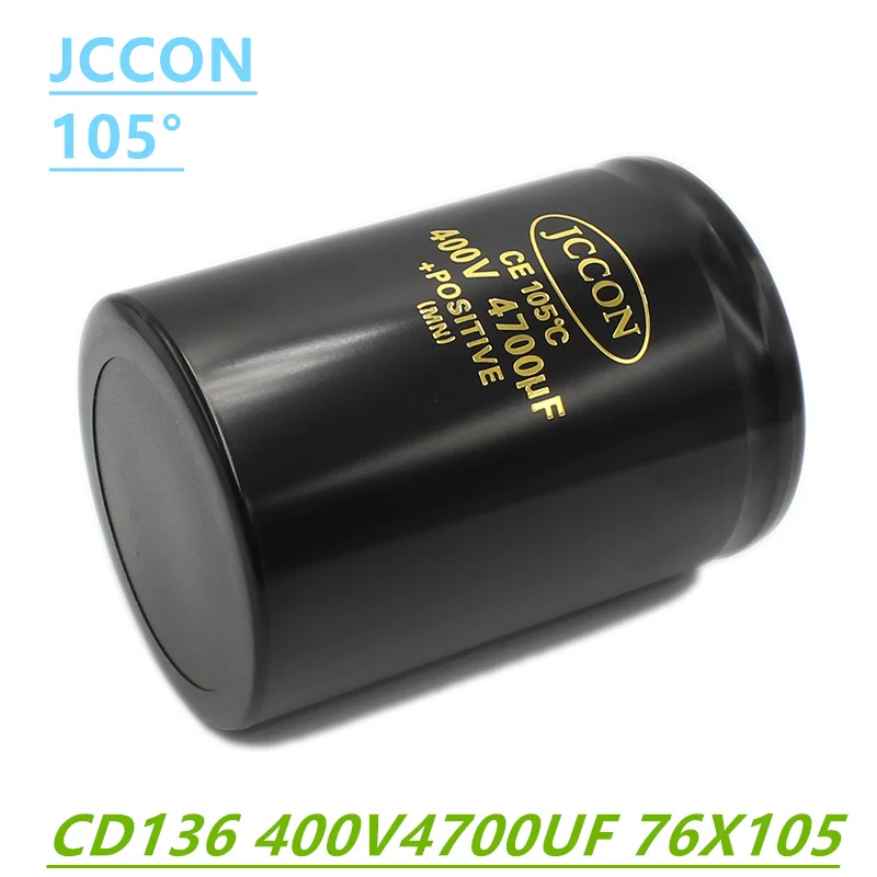 JCCON 400V4700UF Aluminum Bolt screw Audio Filtering Electrolytic Capacitor 105 ℃ 76x105mm CD136 Inverter Elevator Capacitor