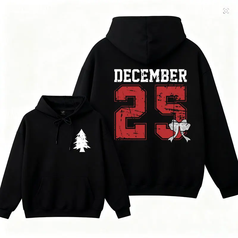 المتعثرة 25 ديسمبر هوديي عيد الميلاد 25 ديسمبر البلوز مضحك الأسرة حفلة عيد الميلاد هدية البلد عيد الميلاد هوديي المرأة