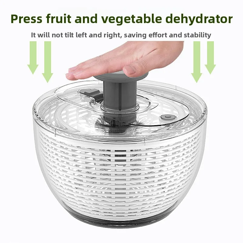 

Press-type fruit and vegetable dehydrator, multi-functional vegetable salad spinner, household draining basket
