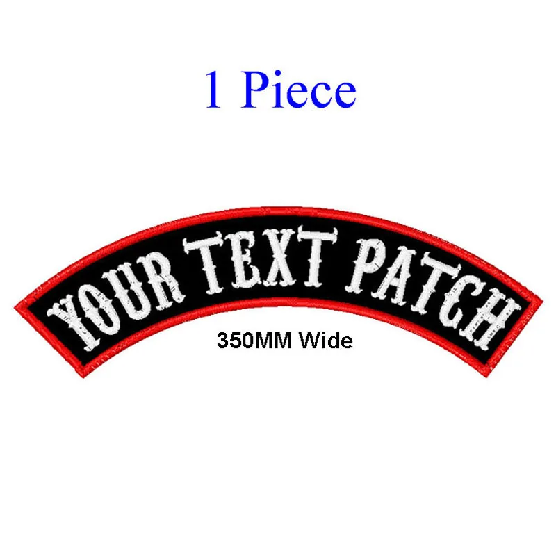 1 PC 350MM WIDE CUSTOM TOP OR BOTTOM MOTORCYCLE EMBROIDERED MC ROCKER PATCH BIKER VEST PATCHES