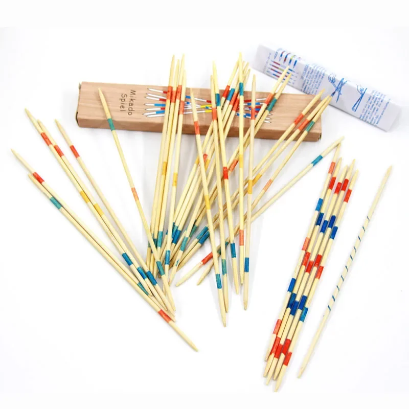 Bâtons de ramassage en bois pour enfants, jouets multijoueurs, apprentissage amusant, cadeau traditionnel, Mikado, Spiel, boîte, bébé dos