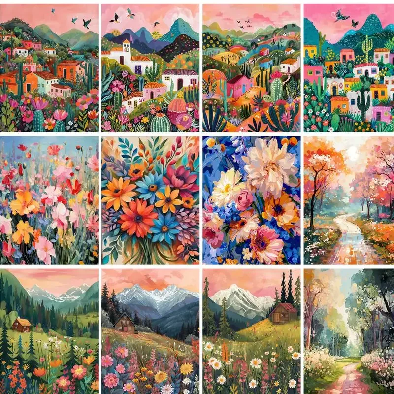 119707 60x75cm DIY Pictures By Number For Adult Kits Scenery Drawing On Canvas HandPainted Painting By Number For Home Decor