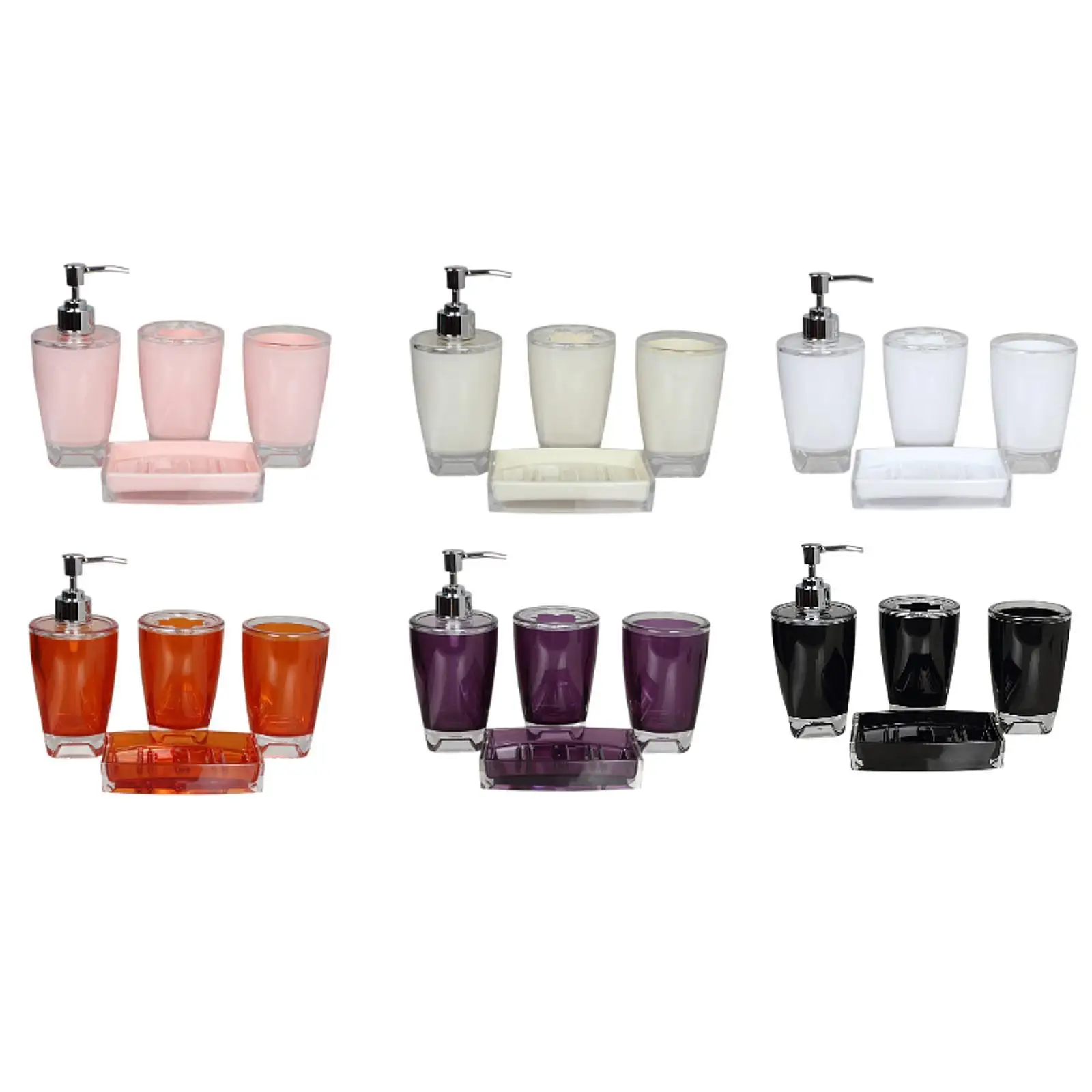 

4Pcs Soap Dispenser Toothbrush Holder for Bathroom Decor Countertop Hotel