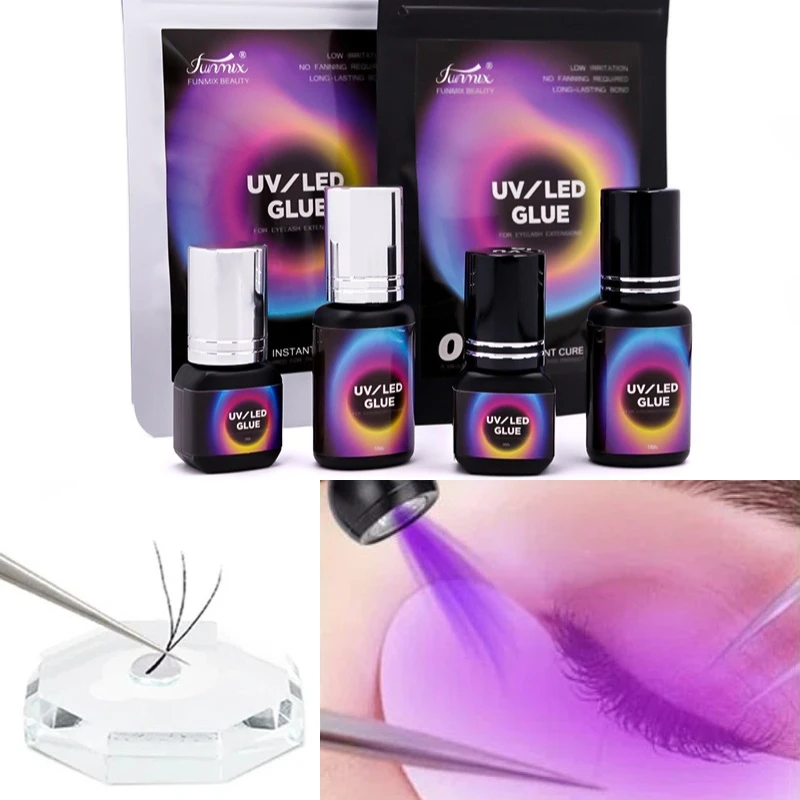 1pcs UV LED Lash Glue 3ml/5ml Eyelash Extension Adhesive 0.5S Fast Dry Illuminator Curing Lashes Glue Long Lasting Makeup Tools