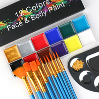 12 Color Face Paint Body Paint Oil Painting Facial Paint Professional Pigment Palette In Halloween Party Makeup