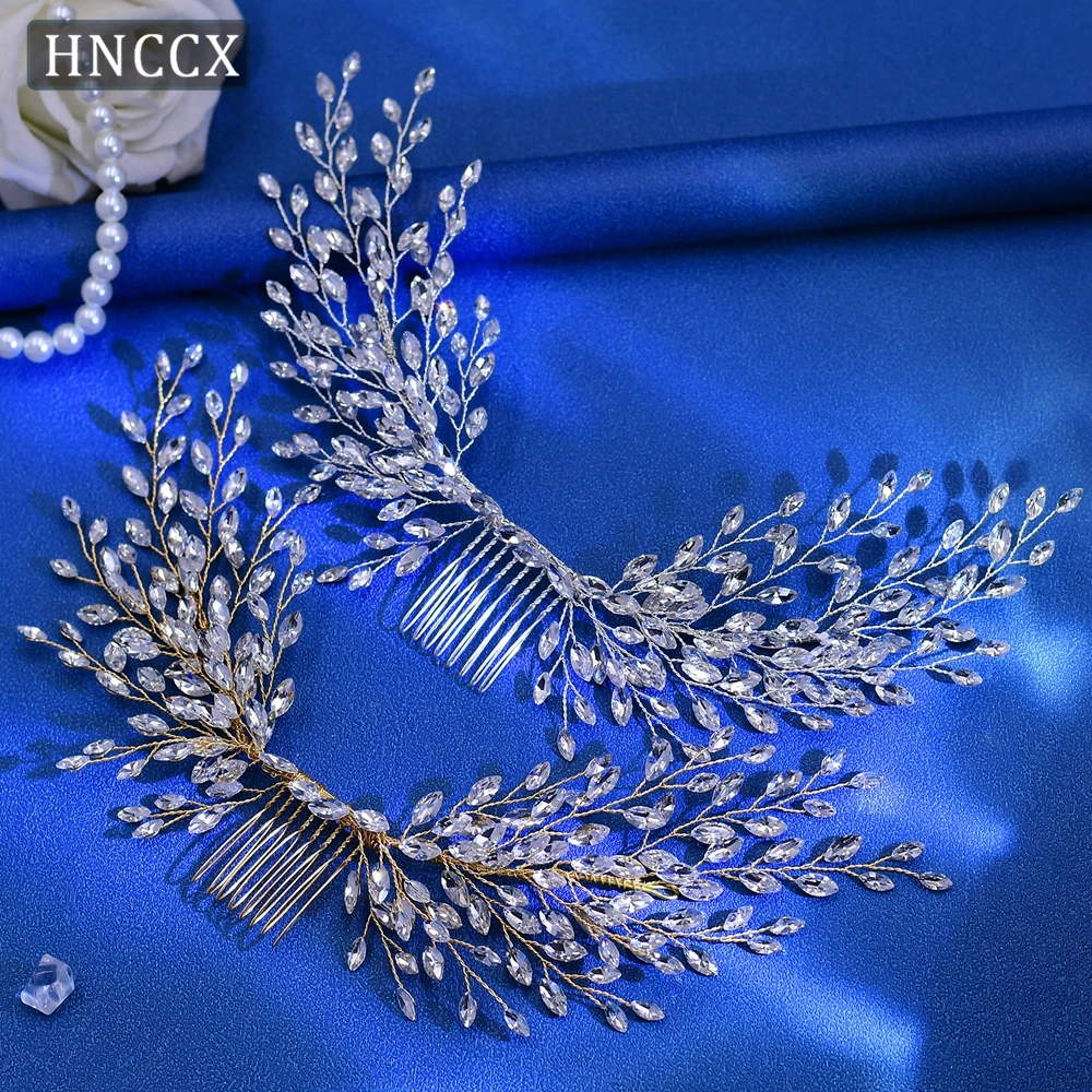 HNCCX Handmade Wedding Hair Combs Rhinestone Hair Accessories Shining Headwear Girls Hair Tiaras For Women Party Headdress CP276