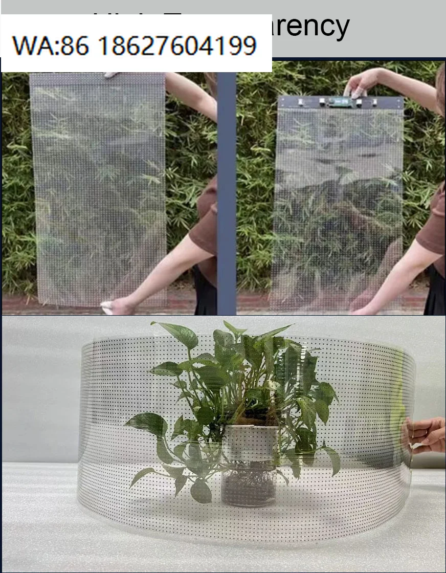 LED SignageFilm Crystal Adhesive  Full Color Window Transparent Glass  Screen Display on Glass Flexible