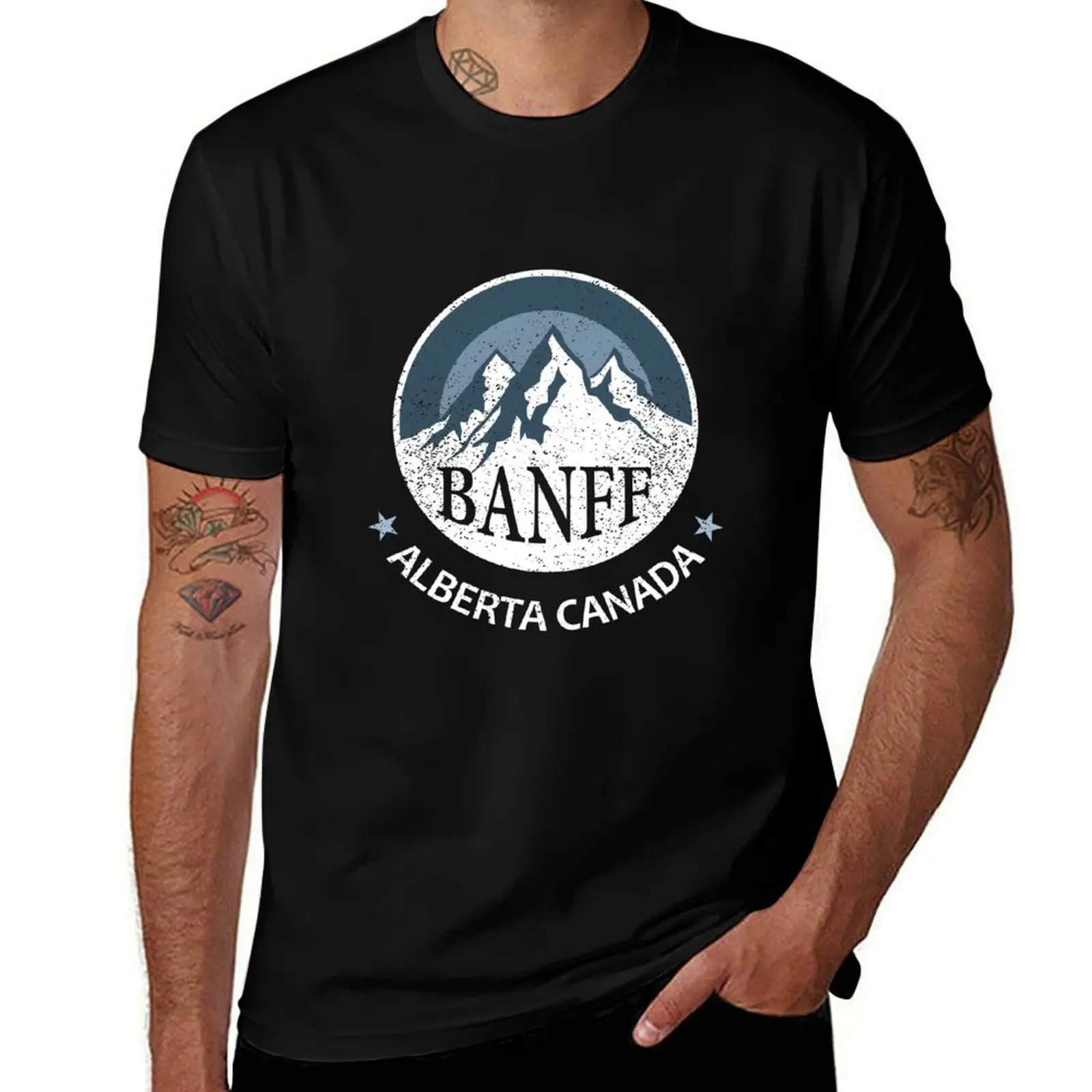 

Banff Mug Alberta Canada Mountain Town Black T-Shirt cotton t shirt man anime t shirts for man funny t shirts dark humor T-Shirt