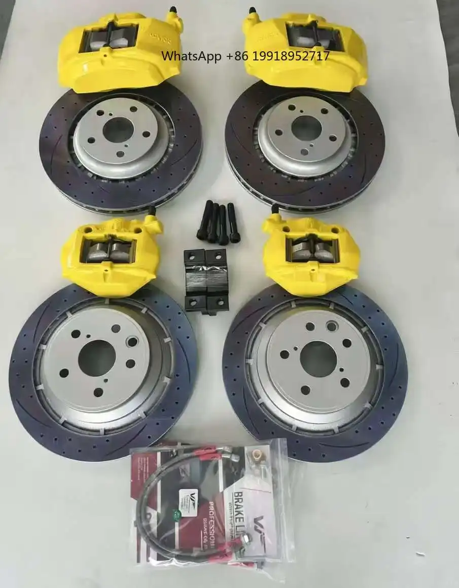 For IS250/IS300/IS350 GS300/GS430/GS460 LS430/RC/RC F Front 4-Pot LS430 Rear 2-Pot Brake Caliper Kit Compatible JJ1392