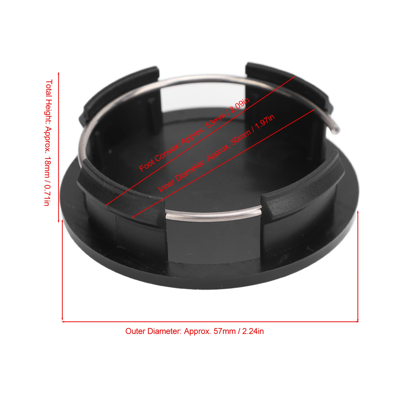 Rim Center  57mm Wheel Center Hub CapCover Carbon Fiber  Universal Protective Plastic with Metal Clamps for Cars