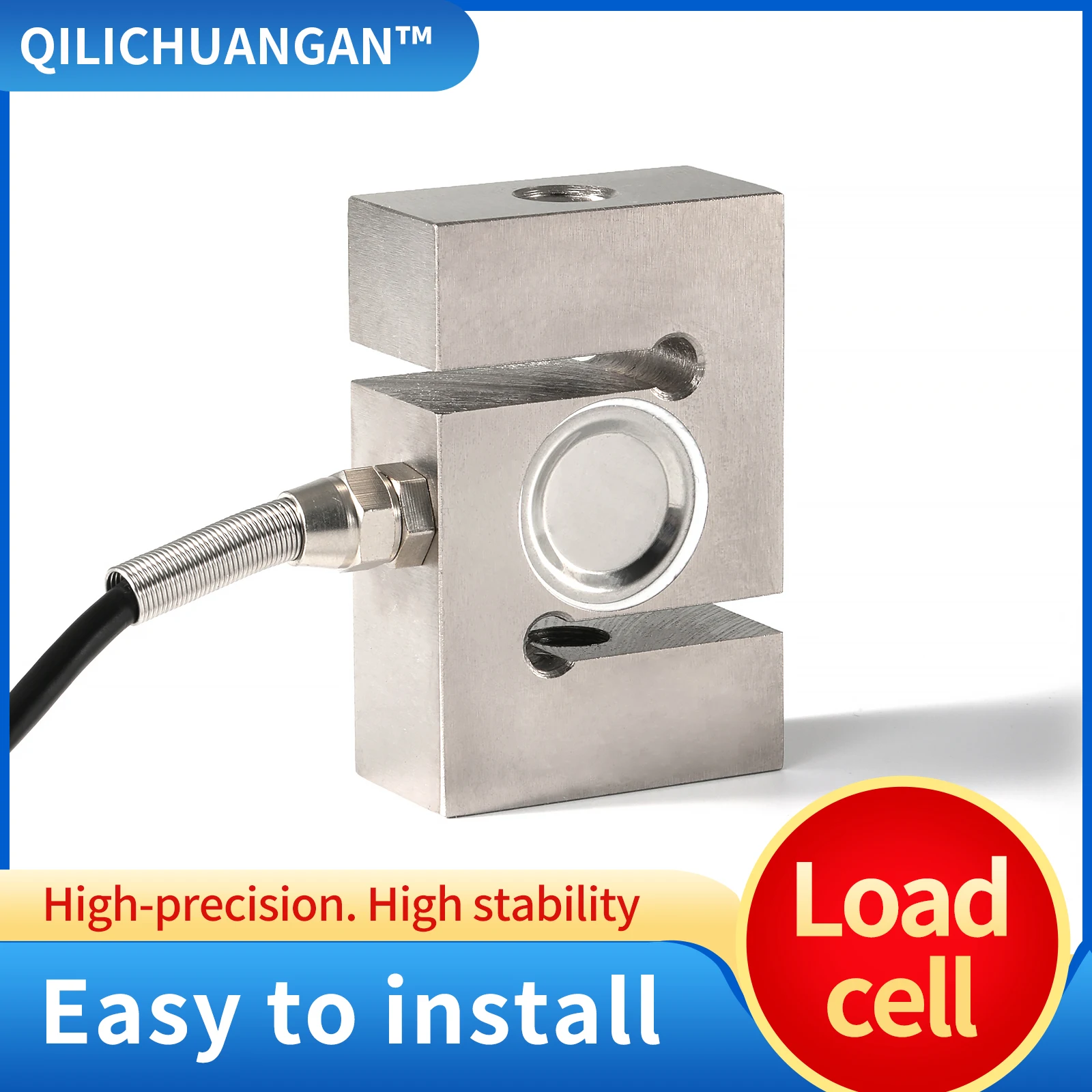 

Load Cell Tension Scale Column S-Type Compression Weigh Sensor Electronic Testing Force Beam Pressure Weight 200/300/500KG 1T/2T