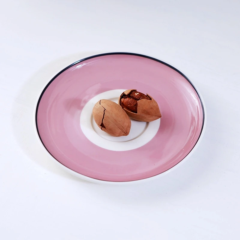 European style palace style ceramic dining plate, round 6-inch flat plate, small Western cuisine plate, solid color plate