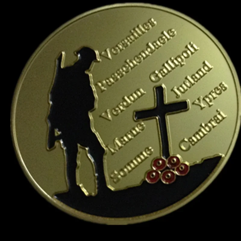 

The Great War 100th Anniversary Commemorative WW1 Challenge Coin 1914-1918 World War i Gold Plated Souvenir Coin