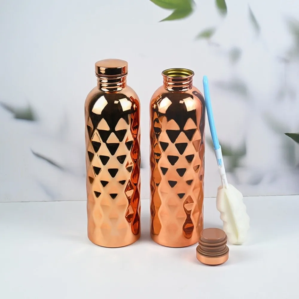 1300ml Sports Water Bottle Hammer Pattern Electroplated Water Bottle Portable Leakproof Drinking Flask Fitness