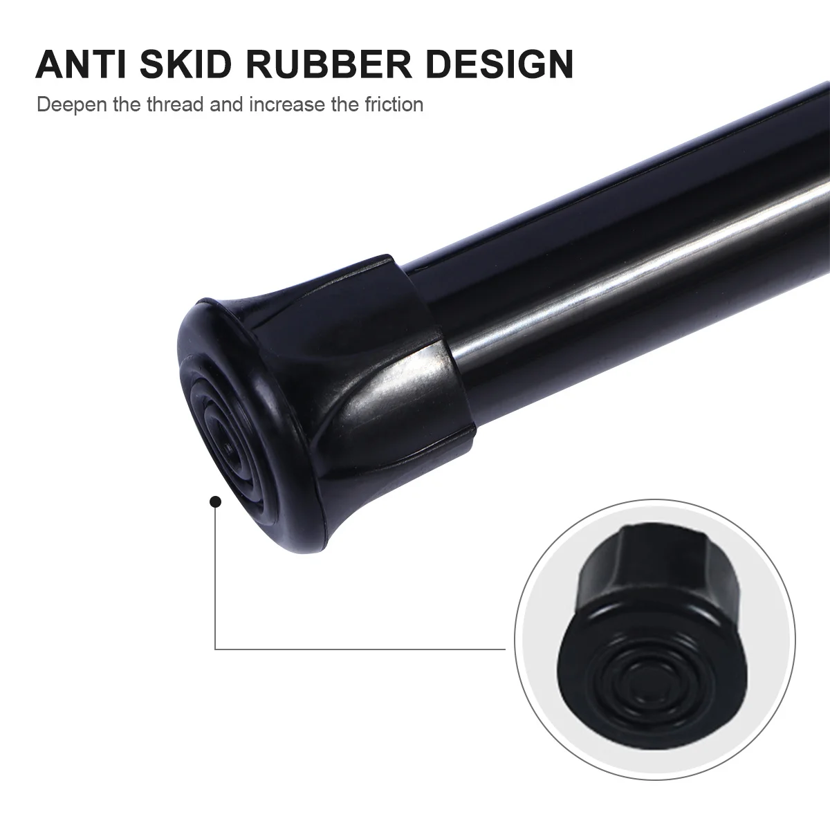 

2pcs Telescopic Shower Curtain Rod Heavy Duty Steel Windproof Rustproof Tension Clothes Drying Pole For Home Office Hospital Use