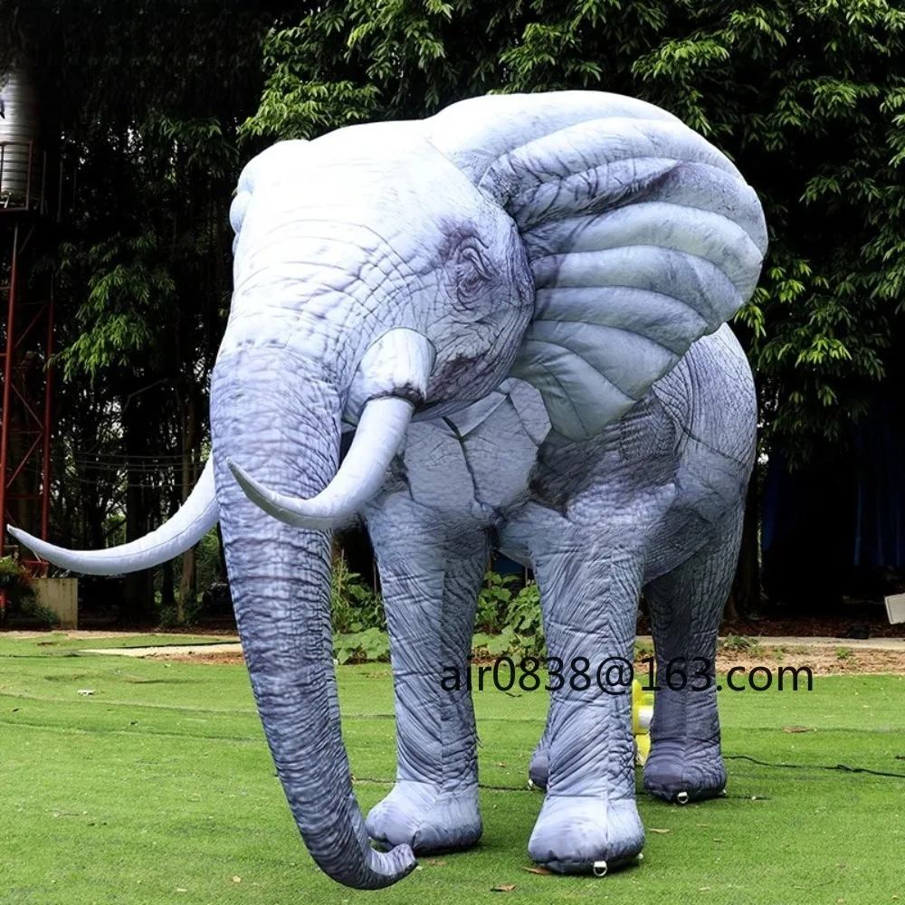 Modèle d'éléphant gonflable géant réaliste de Simulation avec le grand ballon gonflable de mascotte animale de ventilateur pour la publicité de partie d'événement