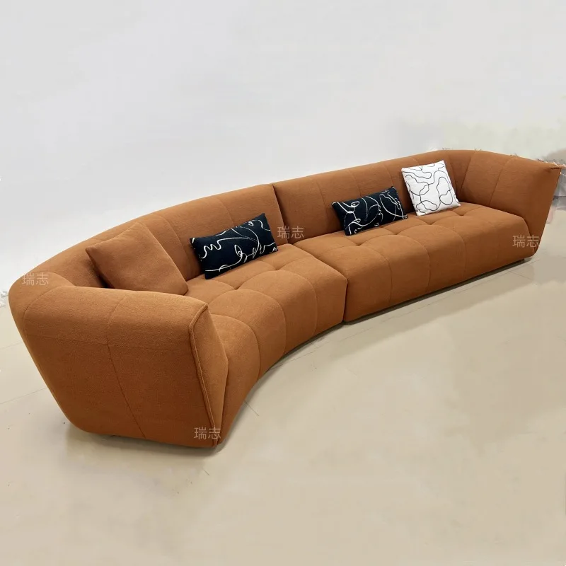 

Special-shaped lamb wool fabric sofa Italian minimalist Internet celebrity personality creative designer curved combination sofa