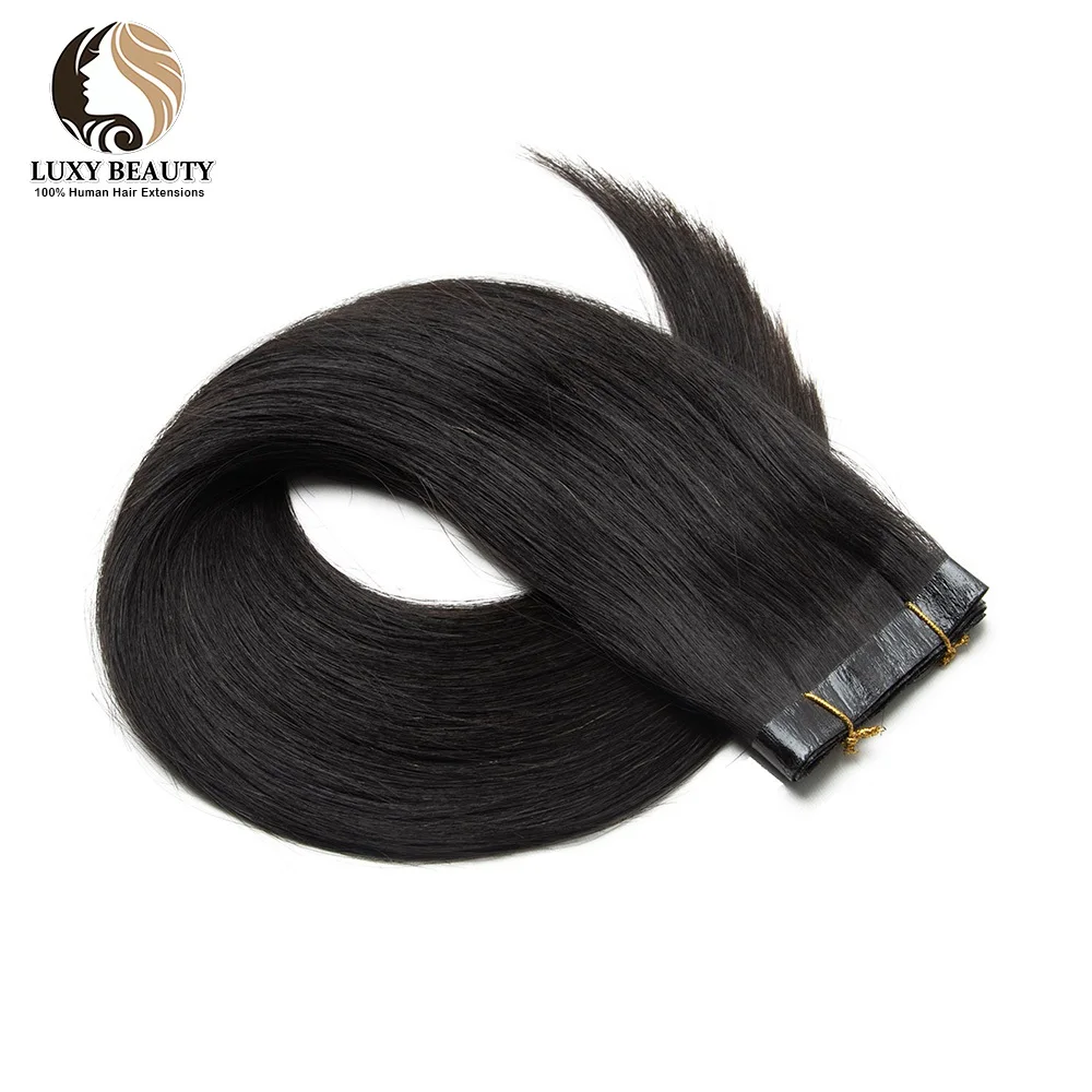 Rechte Lange PU Tape Inslag Human Hair Extensions 12 "-22" Blond Bruin PU Huid Tape in Haar Platte Inslag Naaien In MicroLinks Haar