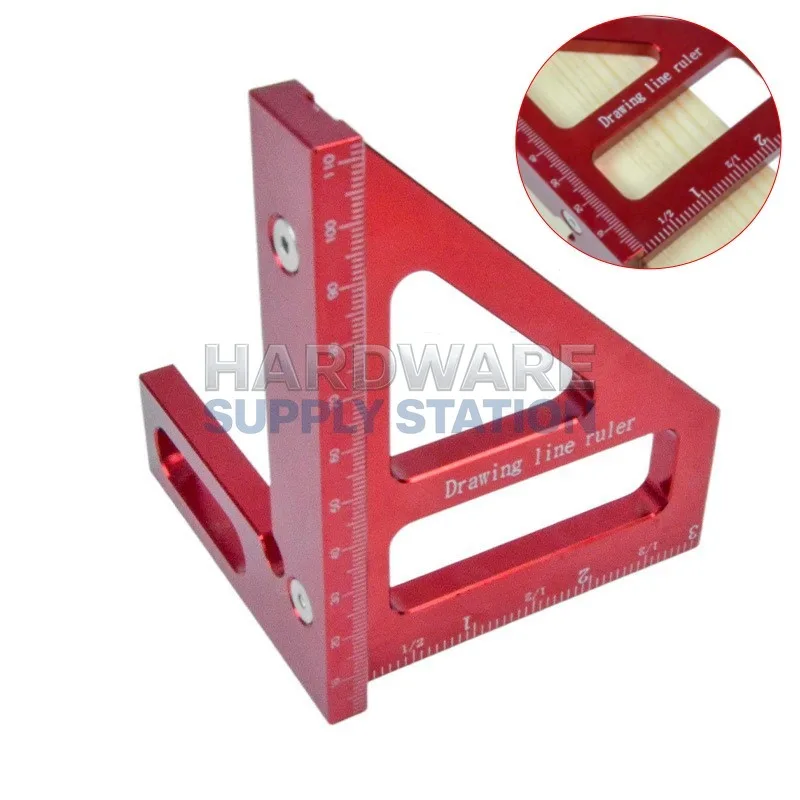 

Инструмент для деревообработки, угломер, утолщенный алюминиевый сплав, шкала 45/90 градусов, треугольная линейка, угломер