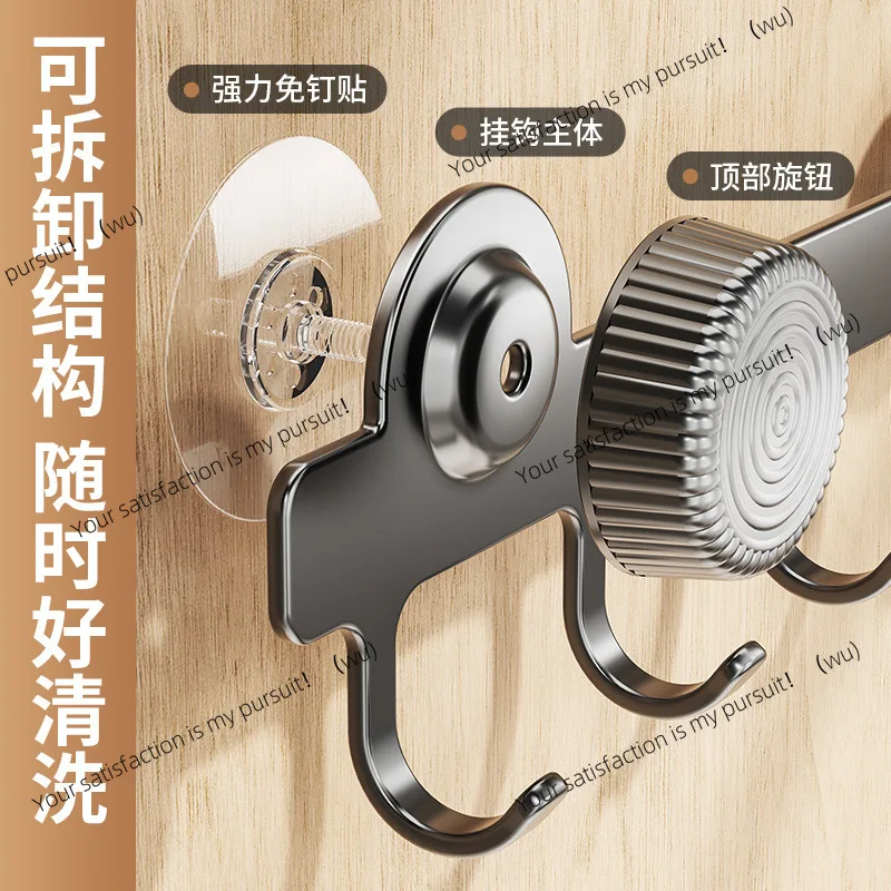 Hanger hanger behind door, suction cup, no punching hole, coat hook, kitchen bathroom storage key row hook, hook behind door