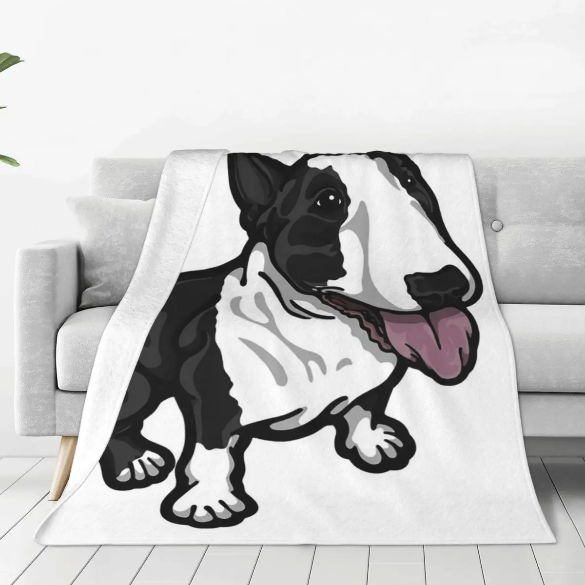 Happy Black And White Bully Blankets Flannel Breathable Sofa Throw Blankets For Couch Bedding Travel Throws Bedspread Quilt