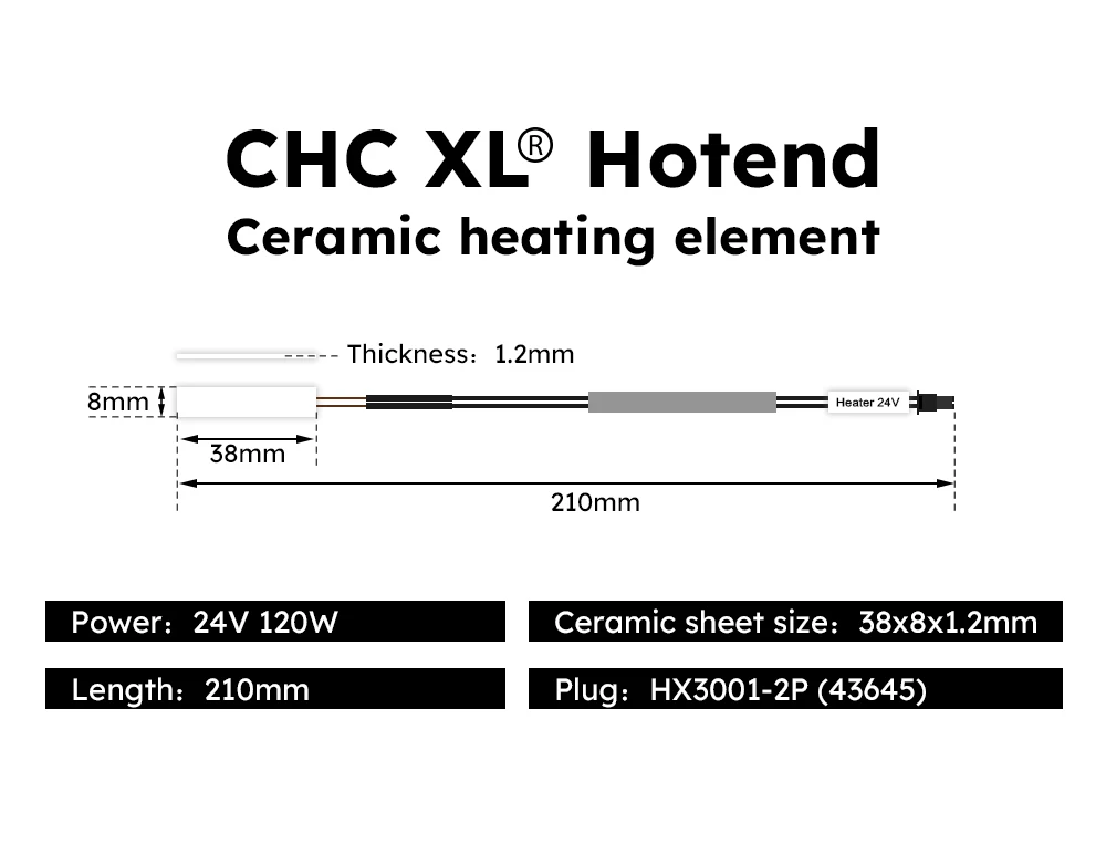 Trianglelab CHC XL HOTEND Hochleistungs-Hochdurchfluss-Hochgeschwindigkeits-Verschleißfester FDM-Hotend Kompatibel mit Carbon Fiber VORON 3D – Detail 4