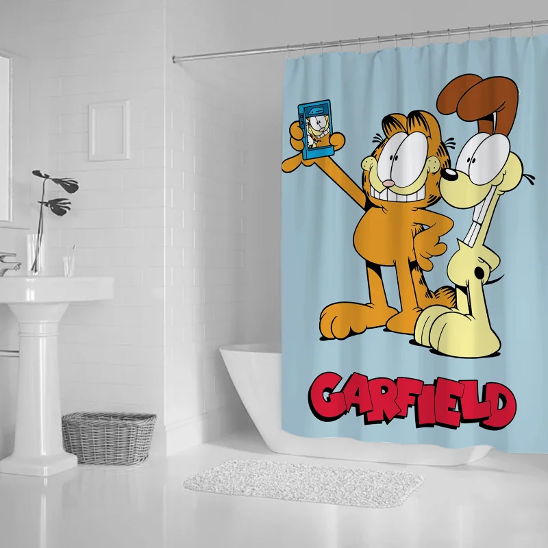 Shower Curtains for Bathroom Curtain Garfieldes Accessories Bath Bedrooms Waterproof the Home Fabric Shade Opaque Products