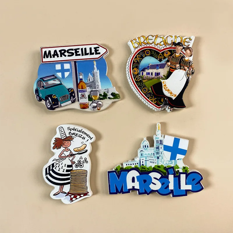 

French tourist souvenirs, Parisian architecture 3D refrigerator magnets, collectible craft gifts, creative kitchen decorations