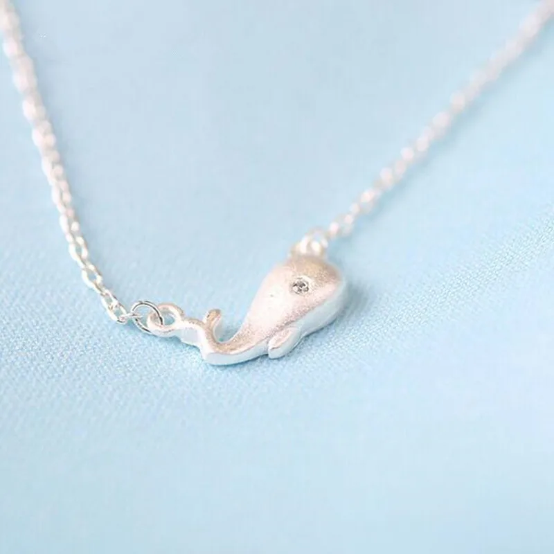 Moda Animal PEQUEÑO joyería de plata esterlina 925 personalidad exquisita ballena pez venta al por mayor collares pendientes XL175