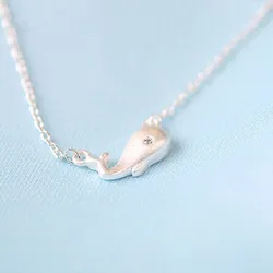 Fashion Small Animal 925 Sterling Silver Jewelry Exquisite Personality Whale Fish Wholesale Pendant Necklaces XL175