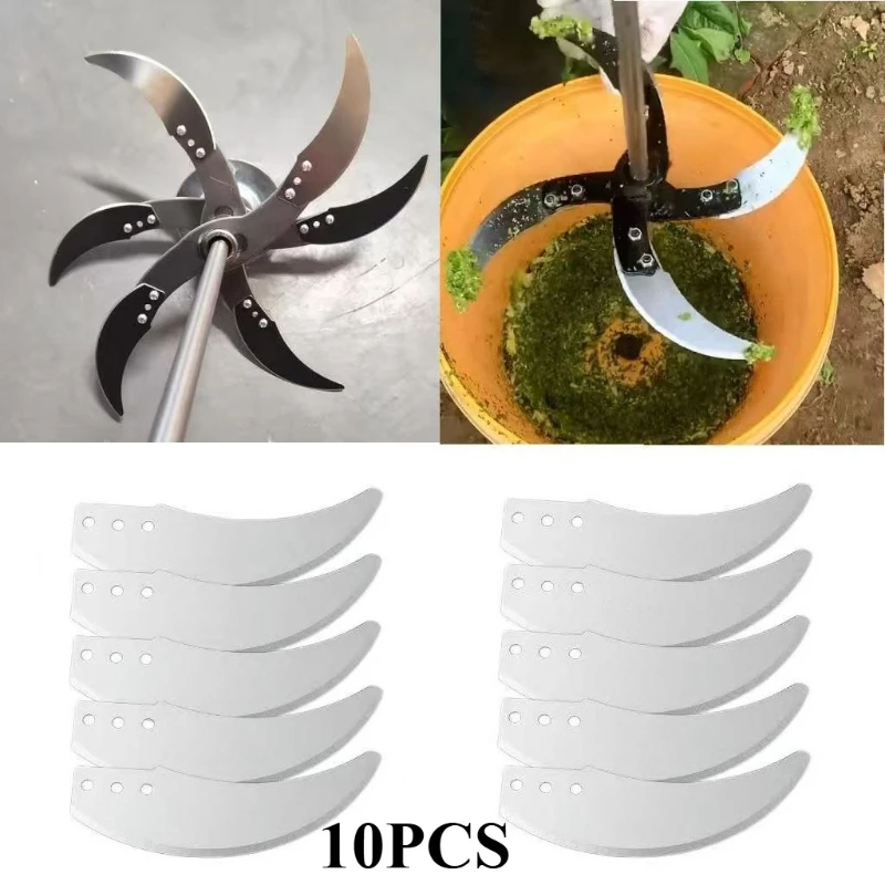 10pcs Blade Agricultural Vegetable Fruit Cutting Machine Crusher Animal Feed Chopper Replacement Blade for Agricultural Mixer