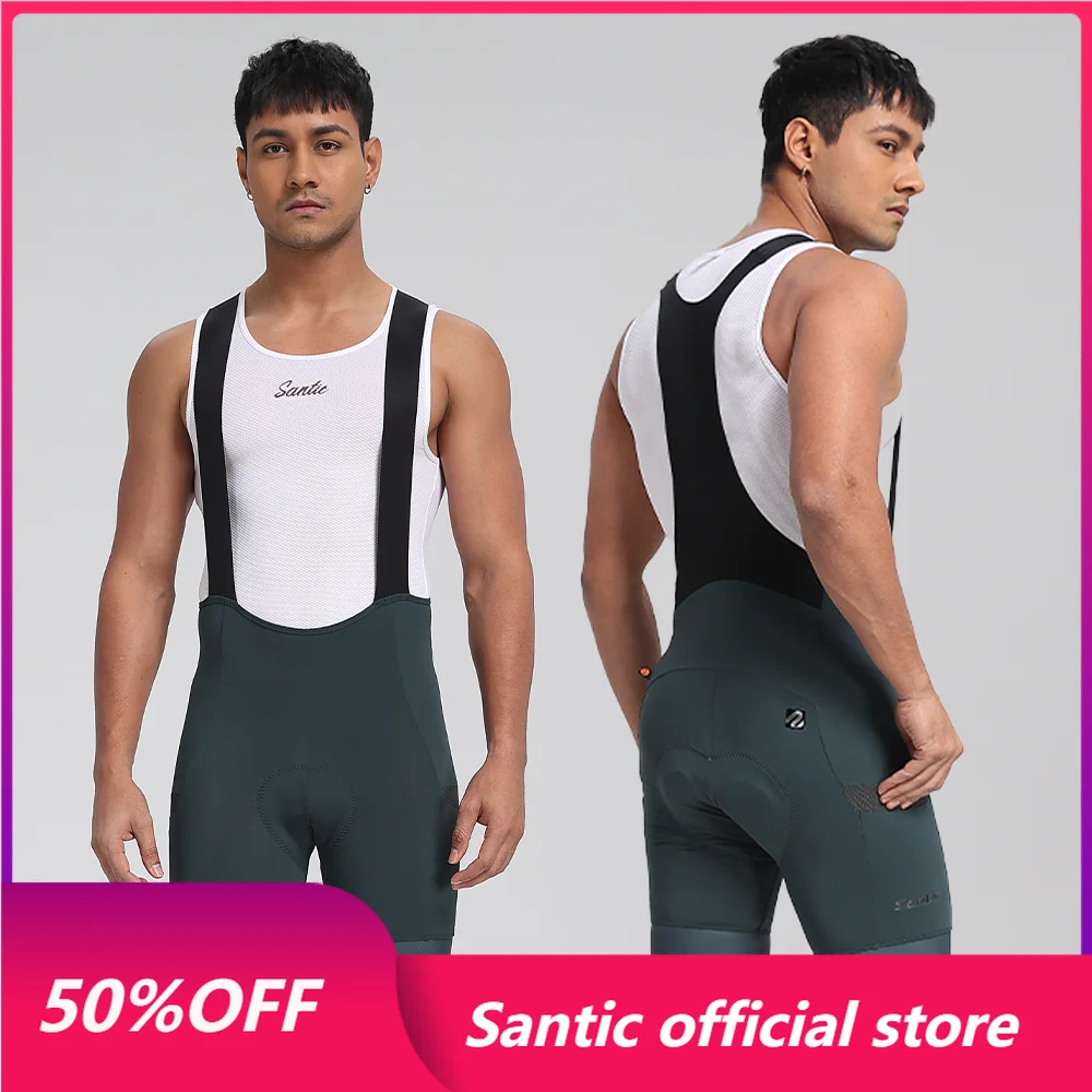 Santic Men's Summer Cycling Bib Shorts Road MTB Imported Double Arrow Seat Cushion Bike Shorts Breathable Multiple Colors