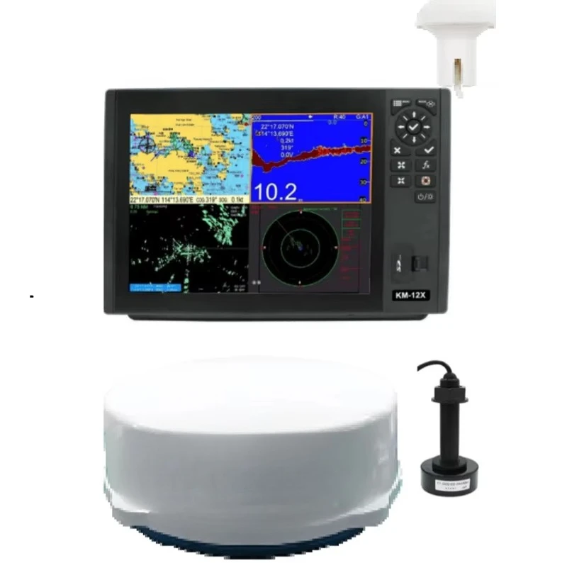 Feitine 12-Zoll-Marine-Navigator-Radardetektor KM-12X GPS-Diagramm-Plotter-Kombination mit Fischfunde