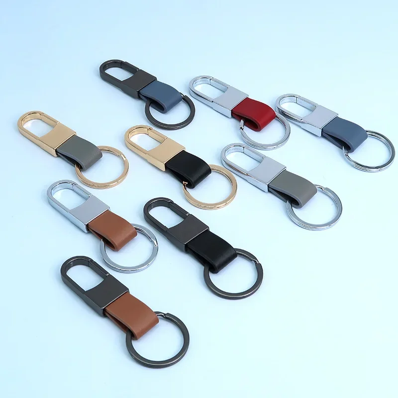 Fashion Leather Keychains Metal Key Chains Rings Cute Car Keyring Holder Charm Bag Gifts For Women Men Accessories Handmade