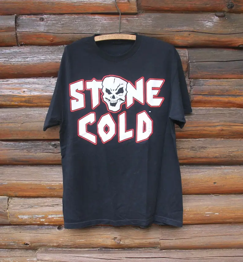 Vintage Stone Cold Steve Austin Bullet Proof  Black Wrestling T-Shirt