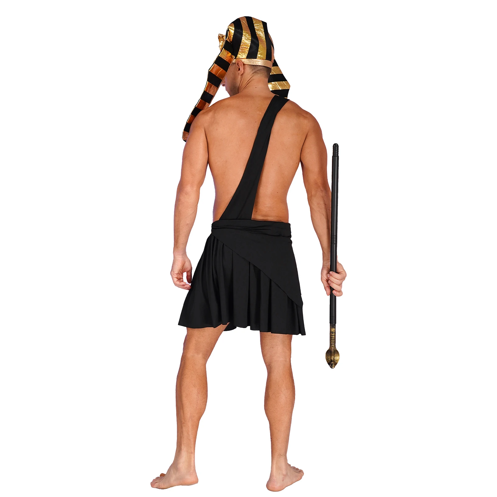 Herren Halloween ägyptischen Pharao Cosplay Kostüm alten Ägypten König Rollenspiel verkleiden Karneval Thema Party Phantasie Outfit Clubwear