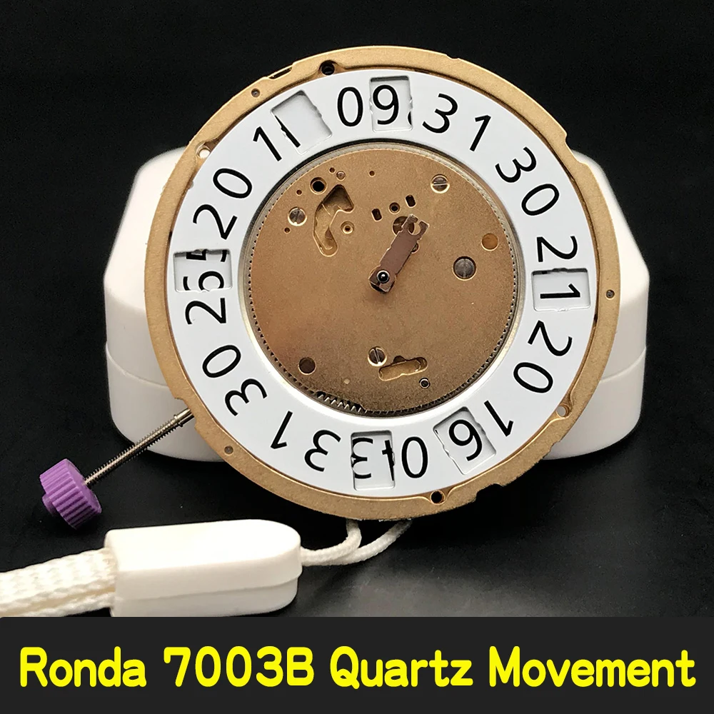 

Ronda Quartz Movement 7003.B Original Made Watch Replace Movt High Quality Quickset Date with 381 Renata Battery