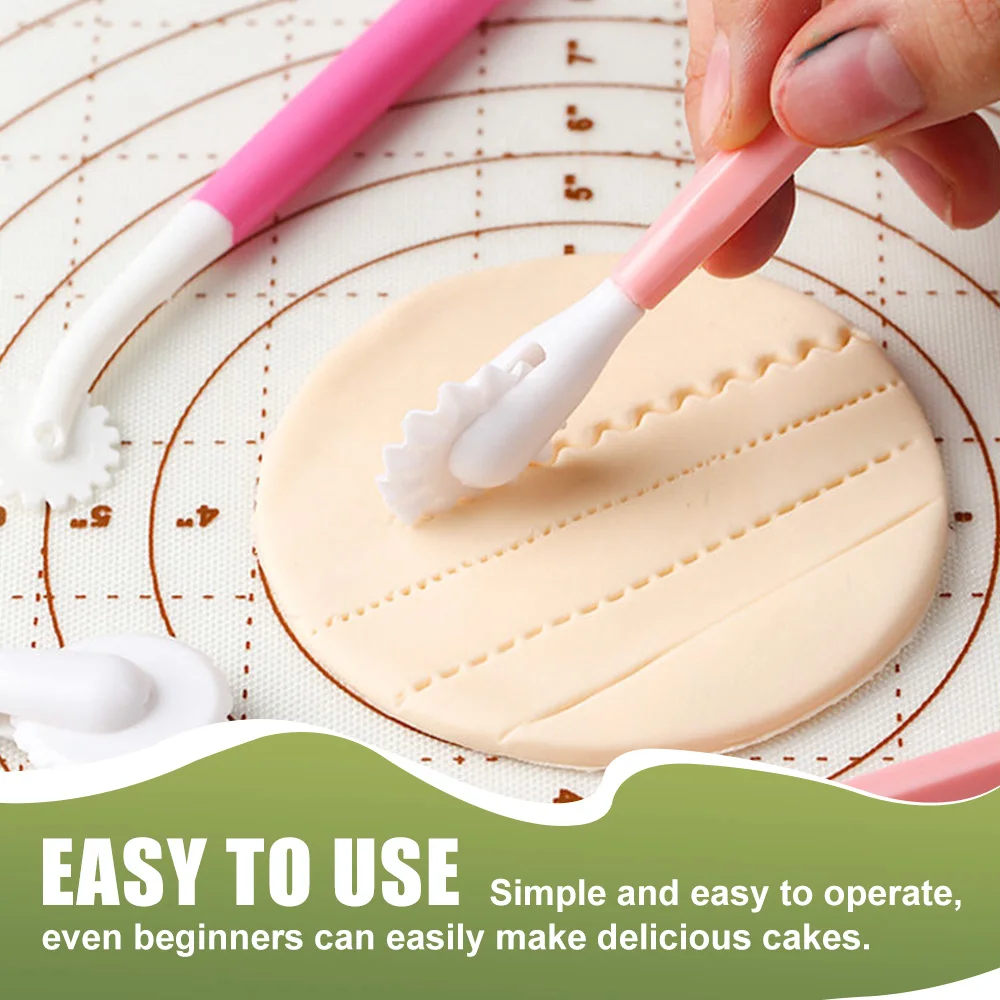 3 Pattern Polymer Clay,Fondant Hand Craft  Sculpting Tools Set Plastic Cake Decorating Pens For Flower Modeling & Baking
