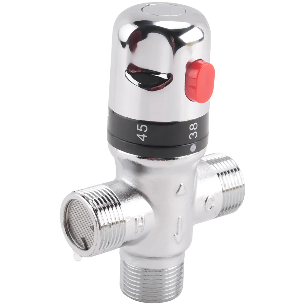 Solid Copper 3-Way Thermostatic Mixing Valve 3/4 Inch Solar Water Heater Valve Regulating Temperature Control ValveT98C