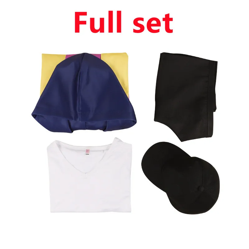 Anime Paripi Koumei Tsukimi Eiko Cosplay Costume Hooded Jacket Blonde Wig Hat Shirt Pants Girls Set Outfit Ya Boy Kongming