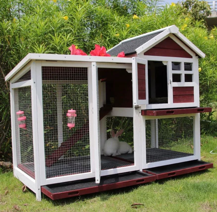 Gabbia per animali domestici Gabbia per conigli all'aperto Famiglia Grande gabbia per polli Casetta per gatti 1244 * 630 * 1005 mm