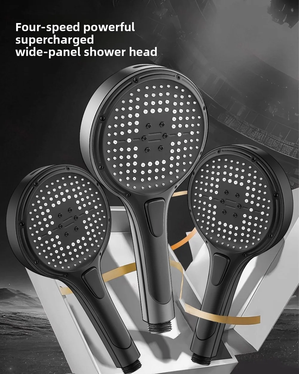 

2026 Upgraded 4-Mode Shower Head, High Pressure Boosting Handheld Shower for Top Floor