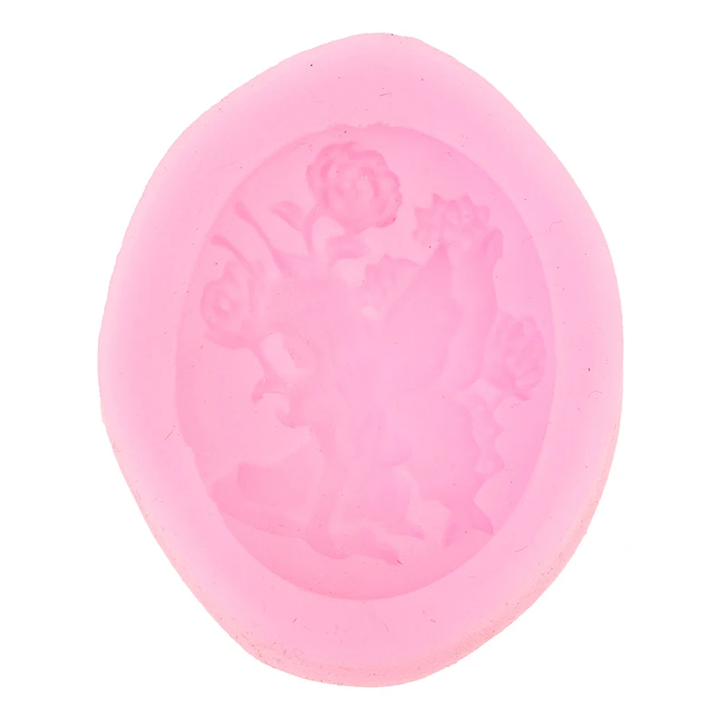 Oval Frame Silicone Mold Angel Fairy Cake Decorating Tools Cupcake Topper Fondant Cookie Baking Candy Chocolate Soap Resin Mold